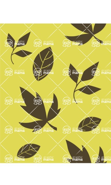 Nature Backgrounds, Patterns and Frames Themed Graphic Collection - Green Pattern with Flowers